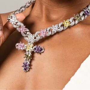 Elegant Multicolor Gemstone Necklace 18inch